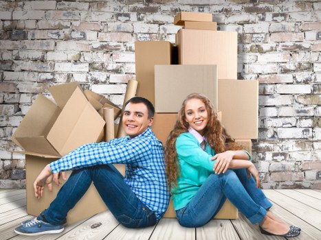 Packed household items ready for local removals in Haggerston