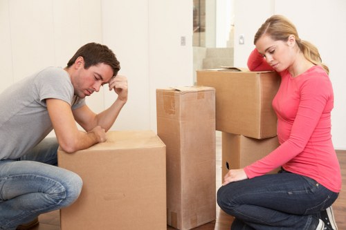 Fragile household items prepared for removals in Haggerston